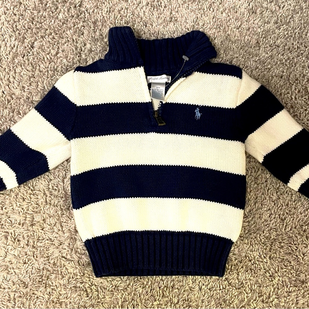Ralph Lauren Infant/toddler 3/4 zip sweater